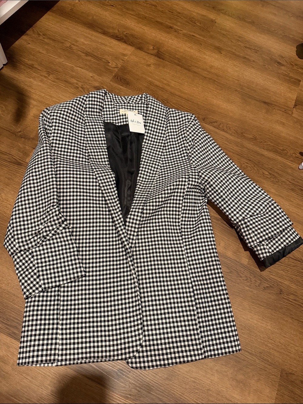 Checked Black & White Blazer